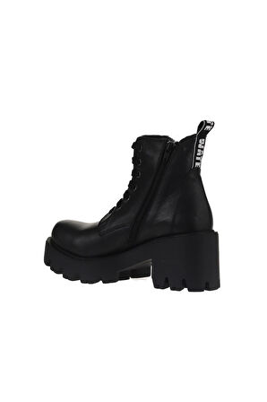 Bueno Shoes Siyah Deri Kadın Topuklu Bot 01wr3908