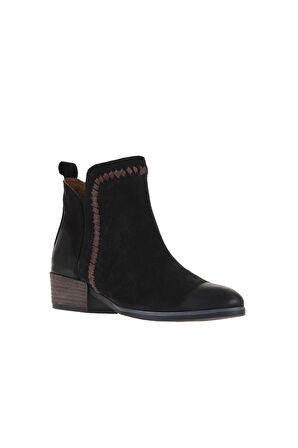 Bueno Shoes Siyah Nubuk Kadın Topuklu Bot 01wp1301