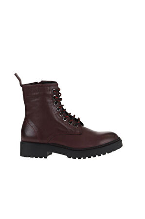 Bueno Shoes Bordo Deri Kadın Düz Bot 01wr4208