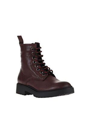 Bueno Shoes Bordo Deri Kadın Düz Bot 01wr4208