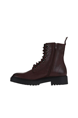 Bueno Shoes Bordo Deri Kadın Düz Bot 01wr4208