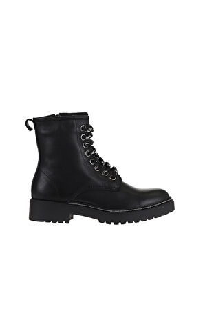 Bueno Shoes Siyah Deri Kadın Düz Bot 01wr4208