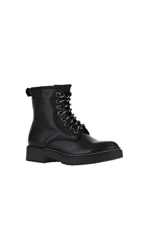 Bueno Shoes Siyah Deri Kadın Düz Bot 01wr4208