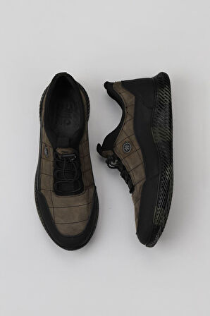 Bueno Shoes Siyah Trek-haki Dante Deri Erkek Spor Ayakkabı 07m06908446