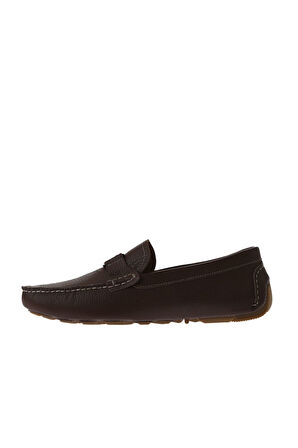 Bueno Shoes Kahverengi Flotter Deri Erkek Loafer 05ms2025