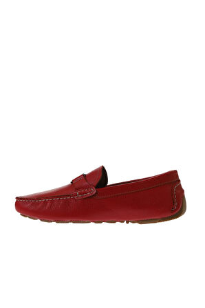 Bueno Shoes Kırmızı Flotter Deri Erkek Loafer 05ms2025