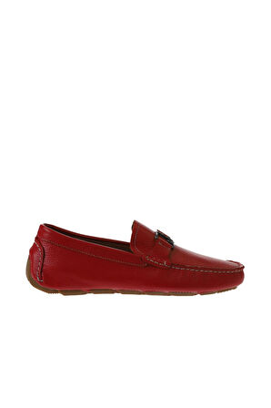 Bueno Shoes Kırmızı Flotter Deri Erkek Loafer 05ms2025