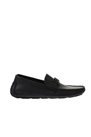 Bueno Shoes Siyah Flotter Deri Erkek Loafer 05ms2025