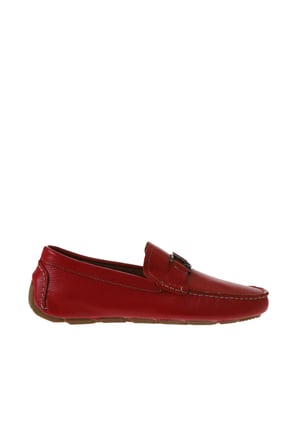 Bueno Shoes Kırmızı Flotter Deri Erkek Loafer 05ms2025