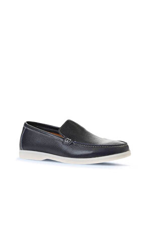 Bueno Shoes Lacivert Flotter Deri Erkek Loafer 05ms102