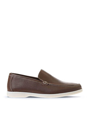 Bueno Shoes Kahverengi Flotter Deri Erkek Loafer 05ms102