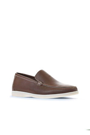 Bueno Shoes Kahverengi Flotter Deri Erkek Loafer 05ms102