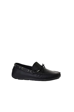 Bueno Shoes Siyah Flotter Deri Erkek Loafer 05ms2023