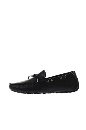 Bueno Shoes Siyah Flotter Deri Erkek Loafer 05ms2023