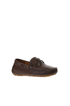 Bueno Shoes Kahverengi Flotter Deri Erkek Loafer 05ms2023