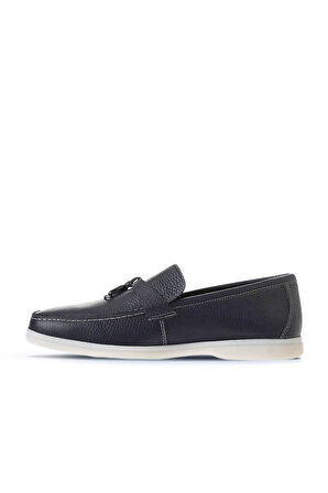 Bueno Shoes Lacivert Flotter Deri Erkek Loafer 05ms101