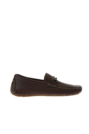 Bueno Shoes Kahverengi Flotter Deri Erkek Loafer 05ms2021