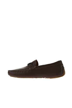 Bueno Shoes Kahverengi Flotter Deri Erkek Loafer 05ms2021