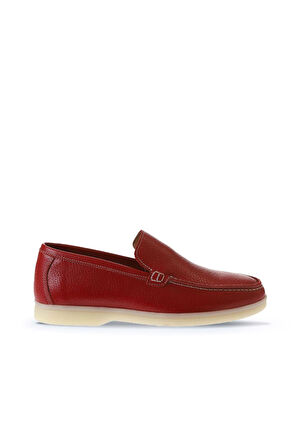 Bueno Shoes Kırmızı Flotter Deri Kadın Loafer 05ws102