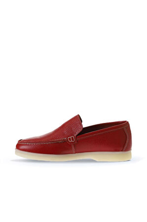 Bueno Shoes Kırmızı Flotter Deri Kadın Loafer 05ws102