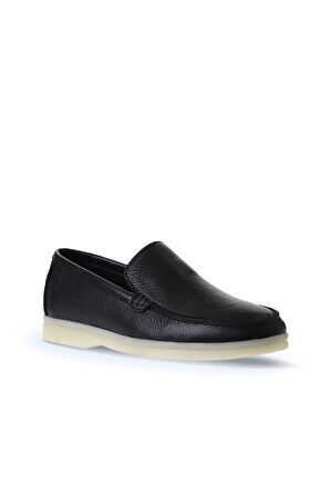 Bueno Shoes Siyah Flotter Deri Kadın Loafer 05ws102