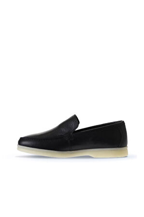 Bueno Shoes Siyah Flotter Deri Kadın Loafer 05ws102