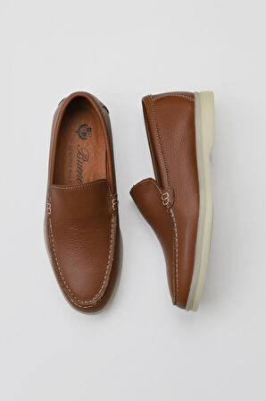 Bueno Shoes Taba Flotter Deri Kadın Loafer 05ws102