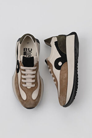 Bueno Shoes Taba Multi Deri Kadın Dolgu Topuklu Spor Ayakkabı 01wv11300