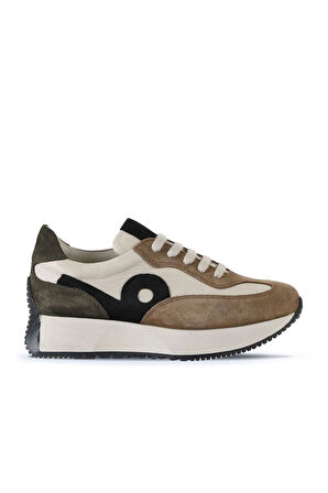 Bueno Shoes Taba Multi Deri Kadın Dolgu Topuklu Spor Ayakkabı 01wv11300