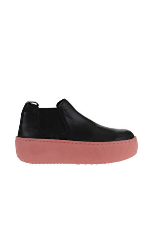 Bueno Shoes Siyah Pembe Deri Kadın Dolgu Topuklu Bot 01wv5505