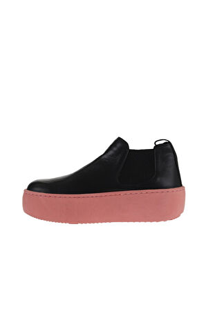 Bueno Shoes Siyah Pembe Deri Kadın Dolgu Topuklu Bot 01wv5505