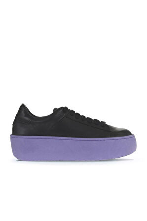 Bueno Shoes Siyah Mor Deri Kadın Sneakers 01wv5507
