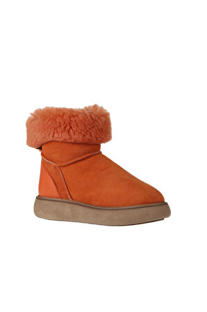 Bueno Shoes Turuncu Deri-süet Kadın Dolgu Topuklu Bot 01wv6806