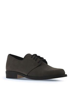 Bueno Shoes Gri Koyu Nubuk Kadın Düz Ayakkabı 01wv8600