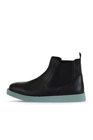 Bueno Shoes Siyah Yeşil Deri Kadın Düz Bot 01wv9701