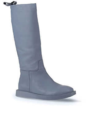 Bueno Shoes Mavi Deri Kadın Düz Çizme 01wv9705