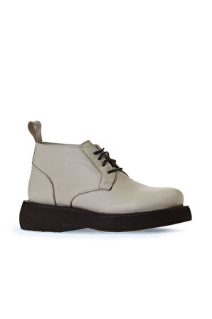 Bueno Shoes Bej Deri Kadın Düz Bot 01wt0503