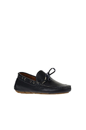 Bueno Shoes Lacivert Flotter Deri Erkek Loafer 05ms2023