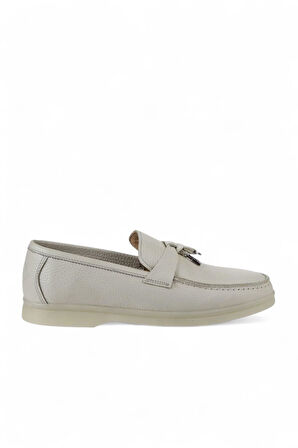 Bueno Shoes Bej Flotter Deri Kadın Loafer 05ws101