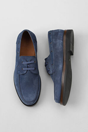Bueno Shoes Mavi Süet Erkek Loafer 09ma050