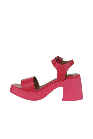 Bueno Shoes Fuşya Deri Kadın Dolgu Topuklu Ayakkabı 01wy12204