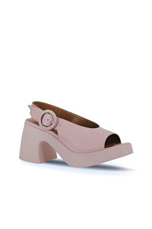 Bueno Shoes Gül Kurusu Deri Kadın Topuklu Ayakkabı 01wy12209