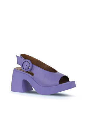 Bueno Shoes Lila Deri Kadın Topuklu Ayakkabı 01wy12209