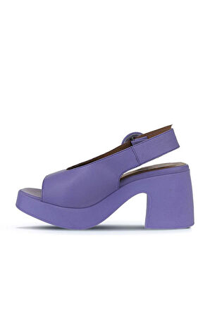 Bueno Shoes Lila Deri Kadın Topuklu Ayakkabı 01wy12209
