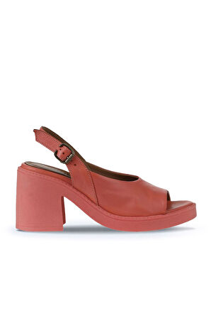 Bueno Shoes Mercan Deri Kadın Topuklu Sandalet 01wy12503