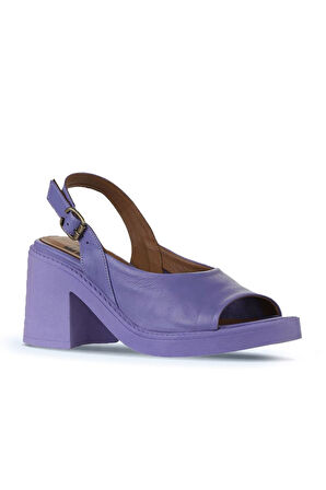 Bueno Shoes Lila Deri Kadın Topuklu Sandalet 01wy12503