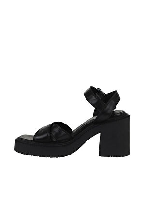Bueno Shoes Siyah Deri Kadın Topuklu Sandalet 01wy12704