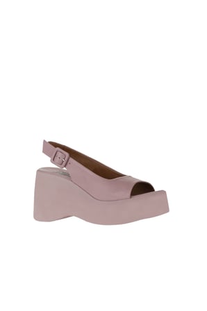 Bueno Shoes Gül Kurusu Deri Kadın Dolgu Topuklu Sandalet 01wy9002