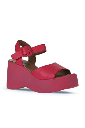 Bueno Shoes Fuşya Deri Kadın Dolgu Topuklu Ayakkabı 01wy9009