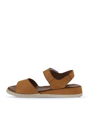 Bueno Shoes Taba Açık Nubuk Kadın Düz Sandalet 01wy5100